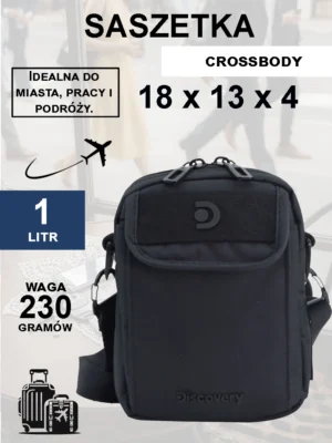 Saszetka na ramię Discovery Downtown czarna